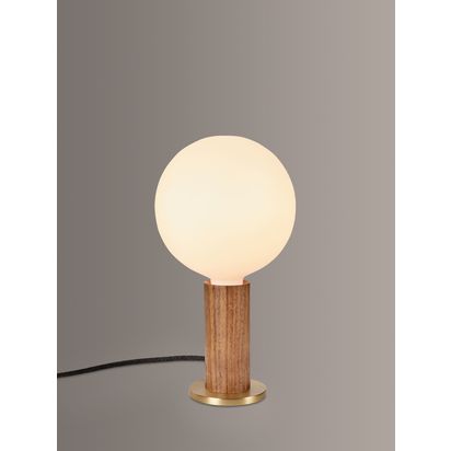 Tala Knuckle Table Lamp with Sphere IV 8W ES LED Dim to Warm Globe Bulb Walnut | H28 x Dia.15cm