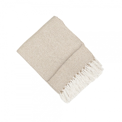 Herringbone Cotton Throw, Taupe