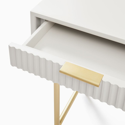 Quinn Lacquer Mini Desk - Haze/Antique Brass