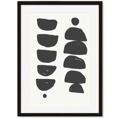 Monochrome Mid Century Art Print