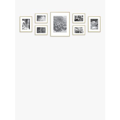 nielsen Gallery Aluminium Gallery Set Multi-aperture Photo Frames, 7 Photo Gold