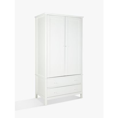 John Lewis Wilton 2 Door Wardrobe White | H188 x W99 x D56.8cm