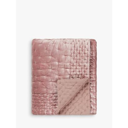 John Lewis Boutique Hotel Velvet Stitch Quilted Bedspread Rosa | Double