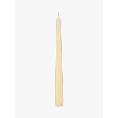 John Lewis Tapered Dinner Candles, Pack of 10 Ivory | H24.5 x W2.4 x D2.4cm
