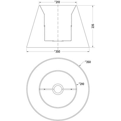 John Lewis Oratorio Silk Tapered Lampshade Cream | H23.5 x W21 x Dia.35cm