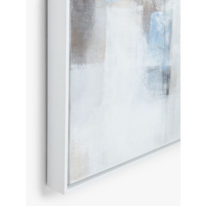 John Lewis 'Tidal Rise' Hand Painted Abstract Framed Canvas Print, 100 x 100cm, White/Grey White/Grey | H100 x W100 x D4.3cm