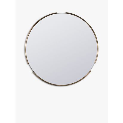 Gallery Direct Fitzroy Round Wood Frame Mirror, 80cm Gold | H80.00cm * W80.00cm * D2.00cm