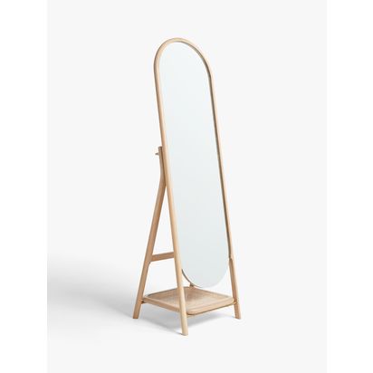 John Lewis Rattan Freestanding Mirror Oak | H175.3 x W50.6 x D48cm