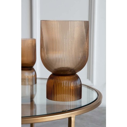 Large Ombre Brown Vase & Candleholder