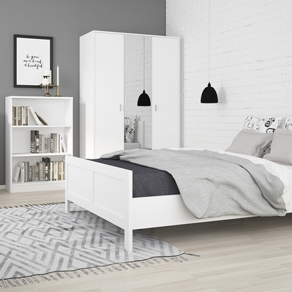 Marlow 2 Medium Wide Bookcase In Pearl White
