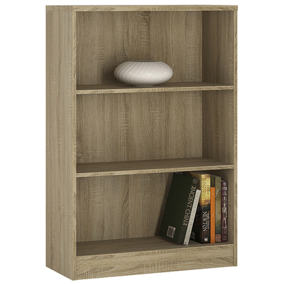 Marlow 2 Medium Wide Bookcase in Sonama Oak