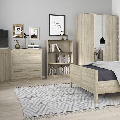 Marlow 2 Medium Wide Bookcase in Sonama Oak