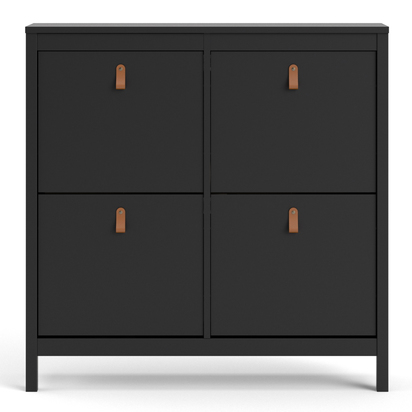 Riverton Shoe Cabinet 4 Flip Down Doors in Matt Black