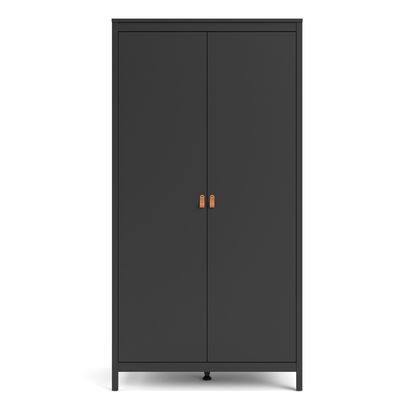 Riverton Wardrobe with 2 Doors in Matt Black
