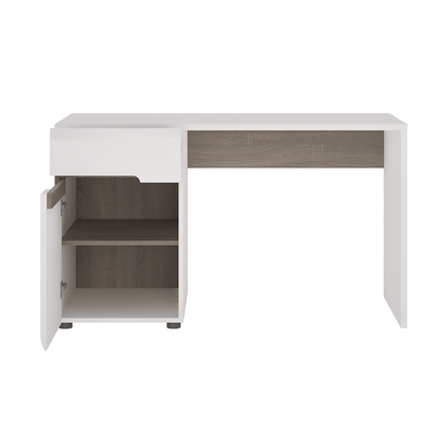Kingston Bedroom Desk/Dressing Table in White with a Truffle Oak Trim