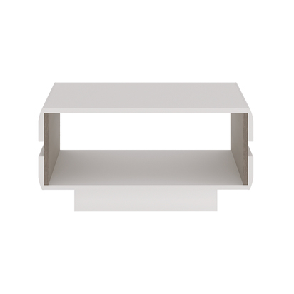 Kingston Living Small Designer Coffee Table in White with a Truffle Oak Trim