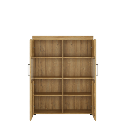 Waverley Low Wide 2 Door Display Cabinet in Grandson Oak