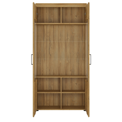 Waverley Tall Wide 2 Door glazed Display Cabinet in Grandson Oak