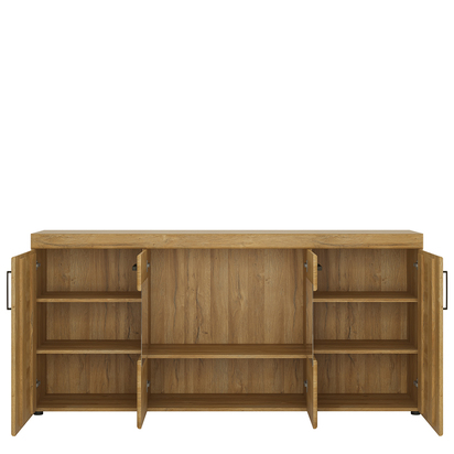 Waverley 4 Door Wide Glazed Sideboard in Grandson Oak