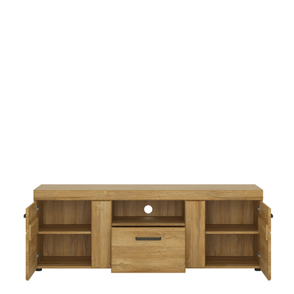 Waverley 2 Door 1 Drawer Tall TV Cabinet in Grandson Oak