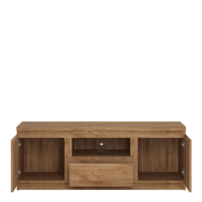 Langford 2 Door 1 Drawer 136cm wide TV Cabinet in Oak