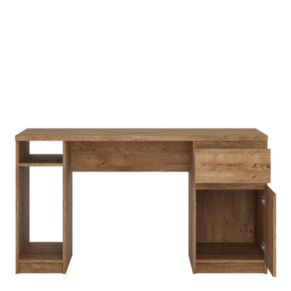Langford 1 Door 1 Drawer Twin Pedestal Desk in Oak
