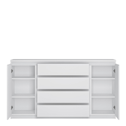 Langford 2 Door 4 Drawer Wide Sideboard in White