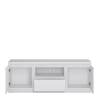 Langford 2 Door 1 Drawer 136cm Wide TV Cabinet in White