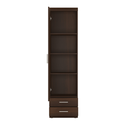 Finley 3 Tall 1 Door 2 Drawer Narrow Cabinet in Dark Mahogany Melamine