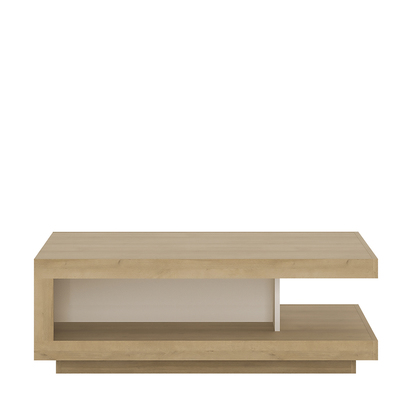 Parker Designer Coffee Table in Riviera Oak/White High Gloss