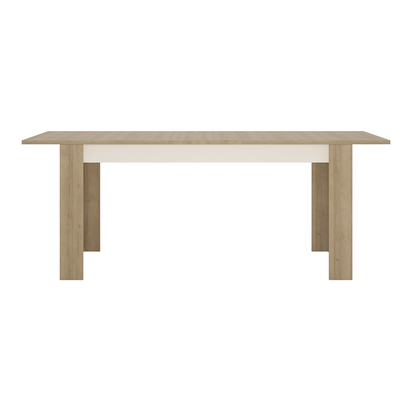 Parker Large Extending Dining Table 160-200cm in Riviera Oak/White High Gloss