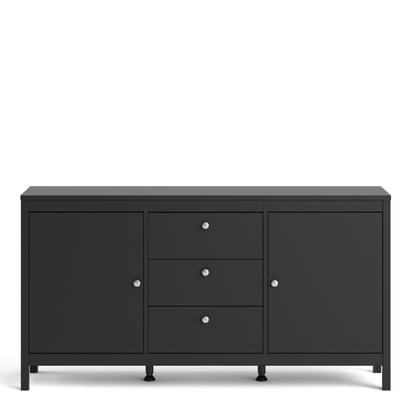 Huxham Sideboard 2 Doors 3 Drawers in Matt Black