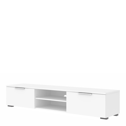 Langford 4 TV Unit 2 Drawers 2 Shelf in White High Gloss