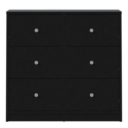 Linton 2 Chest of 3 Drawers in Black