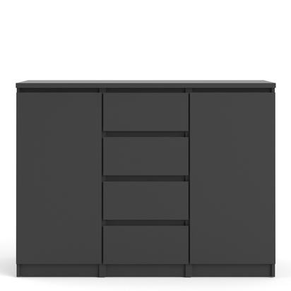 Avery 3 Sideboard 4 Drawers 2 Doors in Black Matt