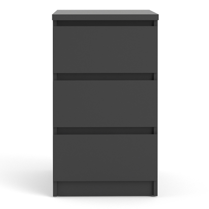 Avery 3 Bedside 3 Drawers in Black Matt