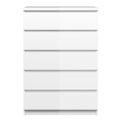 Avery 3 Chest of 5 Drawers in White High Gloss