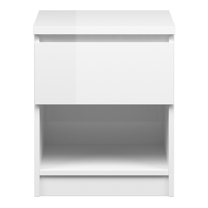 Avery 3 Bedside 1 Drawer 1 Shelf in White High Gloss