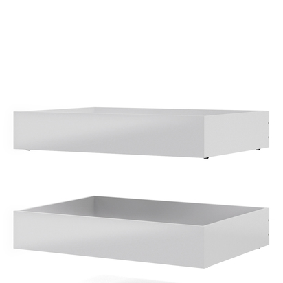 Avery 3 Set of 2 Underbed Drawers (for Single or Double Beds) in White High Gloss