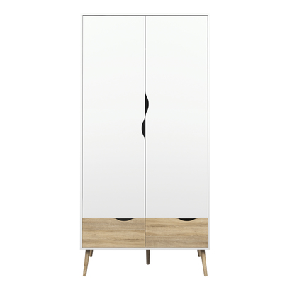 Arden 3 Wardrobe 2 Doors 2 Drawers in White and Oak