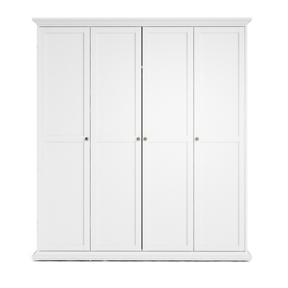 Paris Wardrobe with 4 Doors in White