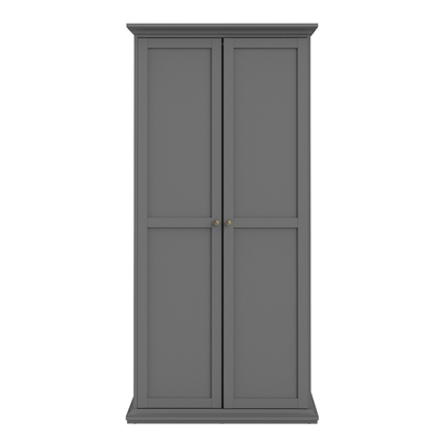 Sutton Wardrobe with 2 Doors in Matt Grey