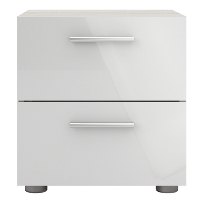 Prescott 3 Bedside 2 Drawers in Oak with White High Gloss