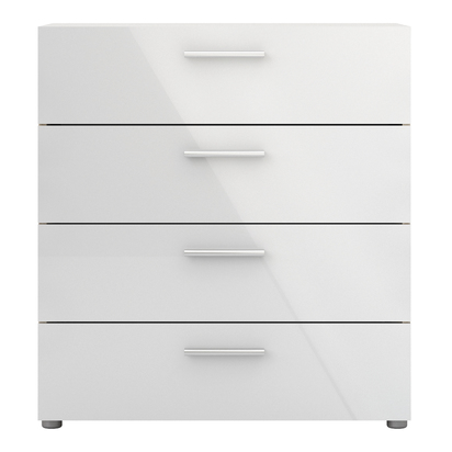 Prescott 3 Chest of 4 Drawers in Oak with White High Gloss