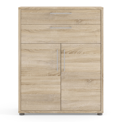 Sutton 3 Bookcase 1 Shelf with 2 Drawers 2 Doors in Oak