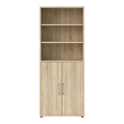 Sutton 3 Bookcase 4 Shelves with 2 Doors in Oak