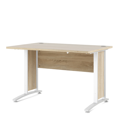 Sutton 3 Desk 120cm in Oak with White Legs