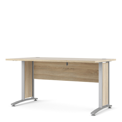 Sutton 3 Desk 150cm in Oak with Silver Grey Steel Legs