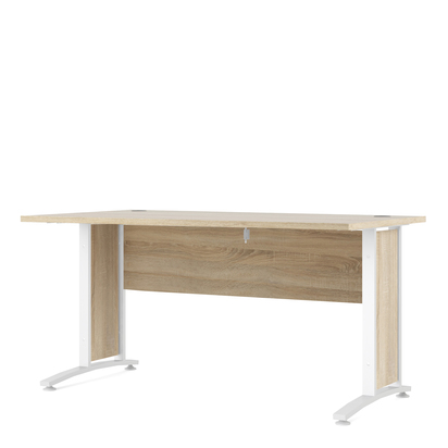 Sutton 3 Desk 150cm in Oak with White Legs