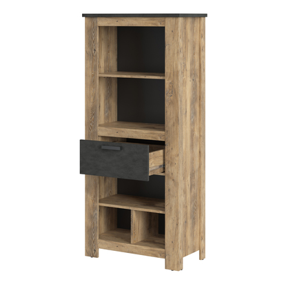 Weston 3 1 Drawer Bookcase in Chestnut and Matera Grey